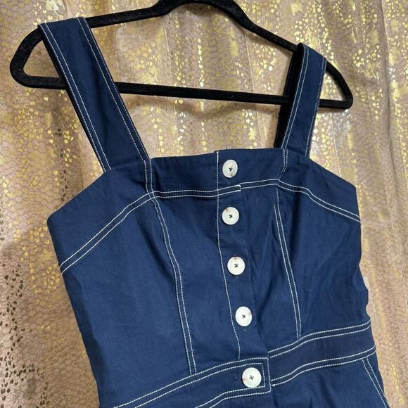 Maeve The Colette Portside Button Front Navy Blue Nautical Romper 8 NWT - Picture 3 of 13